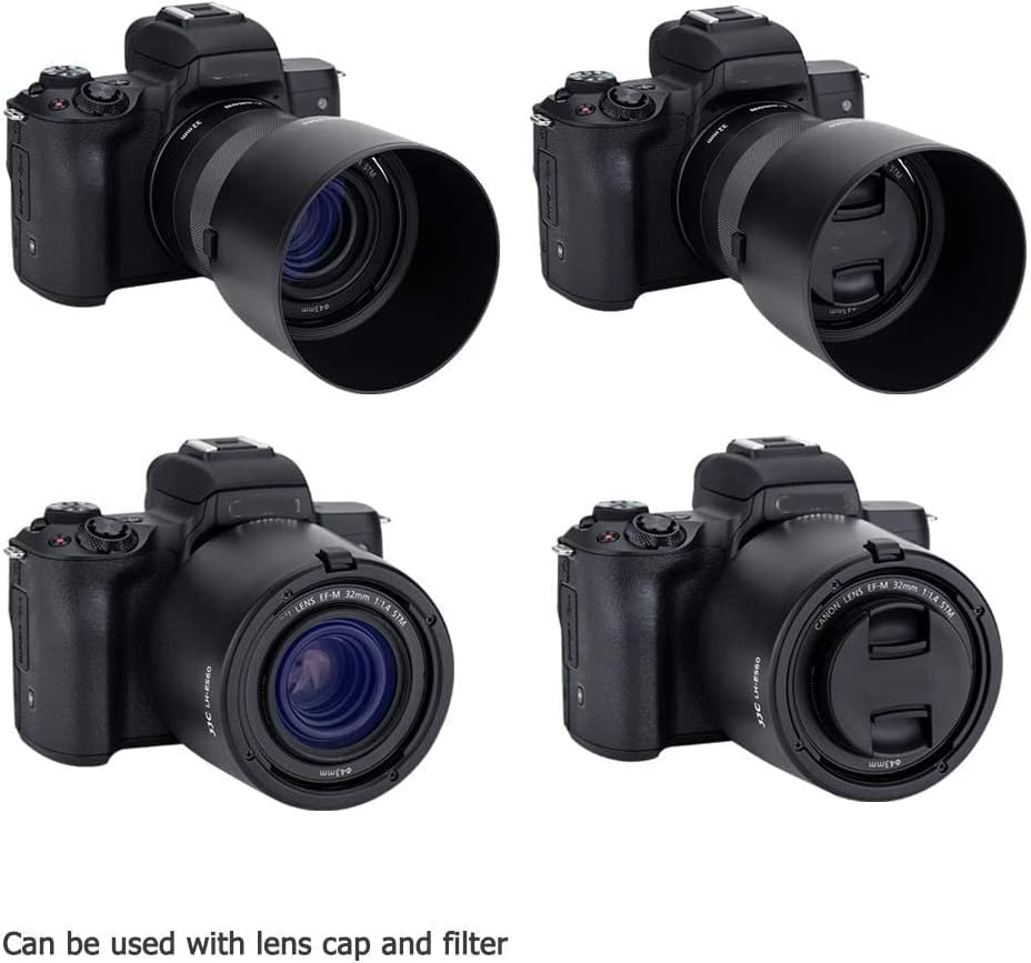 Lens Hood Fits for Canon EF-M 32mm f/1.4 STM Lens Replaces Canon ES-60