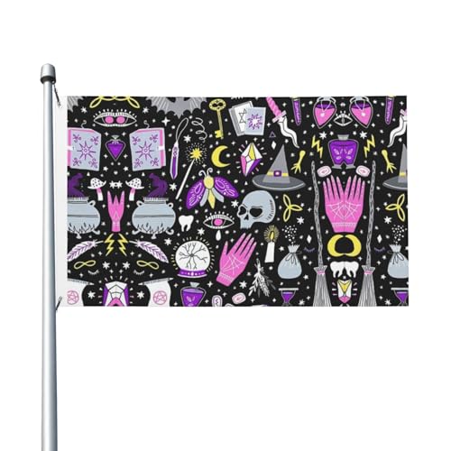 Bandiera decorativa bifacciale con motivo "Magia, Stregoneria, Bohemien", adatta per