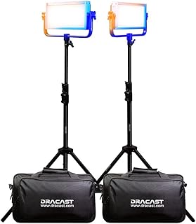 Dracast Plus Series LED500 Bi-Color LED 2 Light Kit with V-Mount and Gold Mount Battery Plates and Light Stands