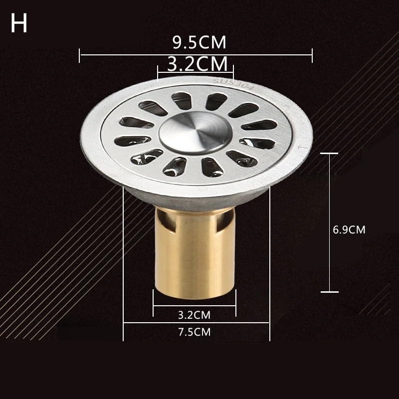 Drain de sol en acier inoxydable 304 robuste de 9,5 cm - 2