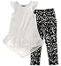 Calvin Klein Toddler Girls' 2 Pieces Tunic Pant Set-Chiffon, White, 3T