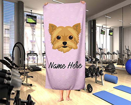 Personalized Yorkie Dog Towel For Kids - Custom Dogs Travel Beach Pool And Bath Towels For Adults Toddler Baby Boys Girls #TOP4