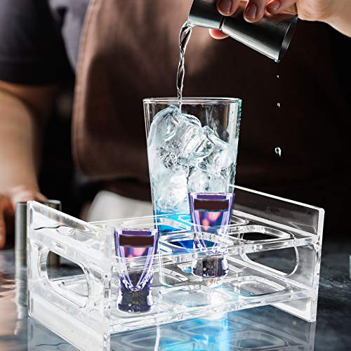 Kichvoe Acrylic Stand Cup Storage Carrier Transparent Holder Bar Drinkware Acrylic Holder Cup Display Rack Wine Glass Rack Whisky Cups Rack Cup Holder Bar Exhibition Rack