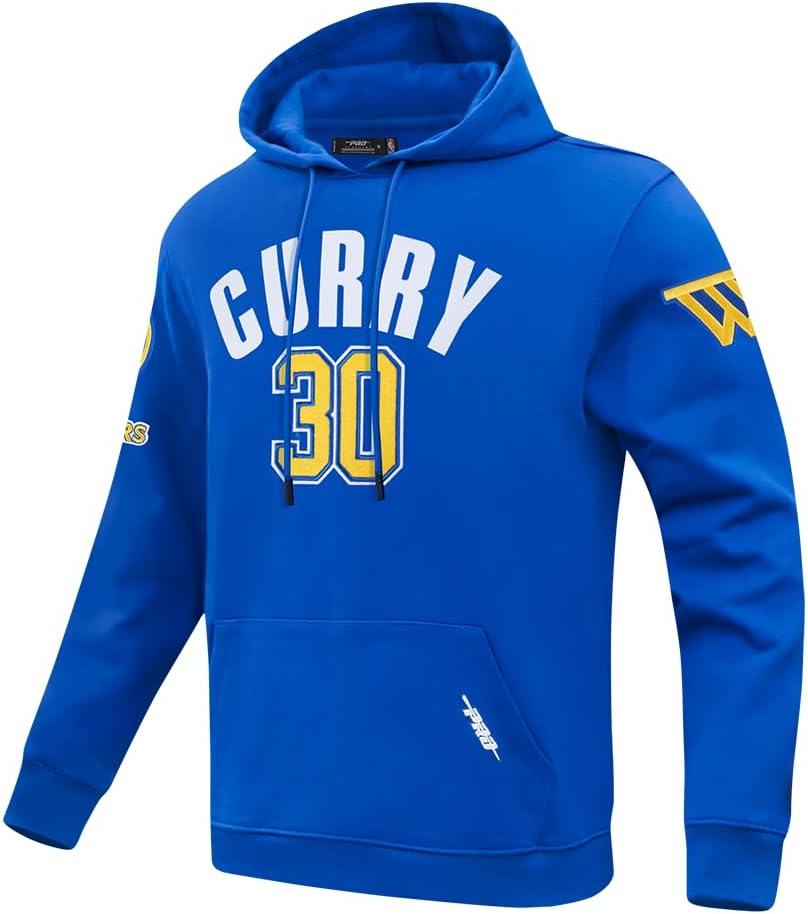 Pro Standard Mens NBA Golden State Warriors Stephen Curry #30 Classic Pullover Hoodie Royal Blue S - Image 3