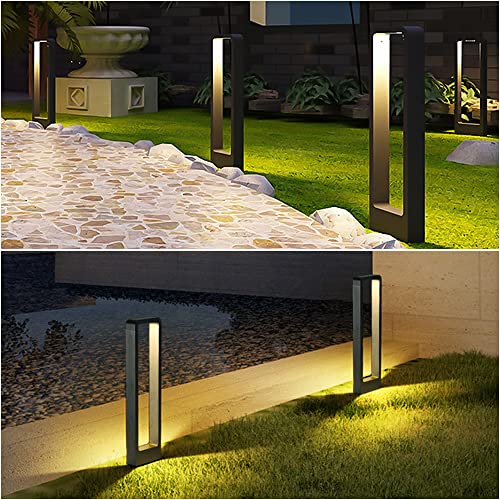 Shuniu LED Wegeleuchten Außen 7W, Gartenleuchte, 3000K Aussenleuchte Stehlampe, Pollerleuchte 48CM IP65, Standleuchte für Garten