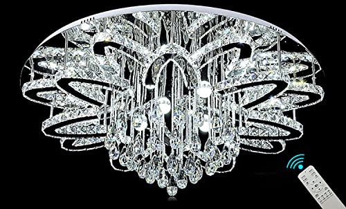 Flashing God 40Inches Big Crystal Chandeliers Living Room Ceiling Light Badroom Dimmable 3000-6000K Chandeliers #TOP1