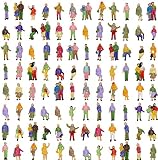 YANGWEN 100 sztuk miniaturowych figurek ludzi, wzór stołu piaskowego Villain obraz pociąg ludzie figury skala (1:100)