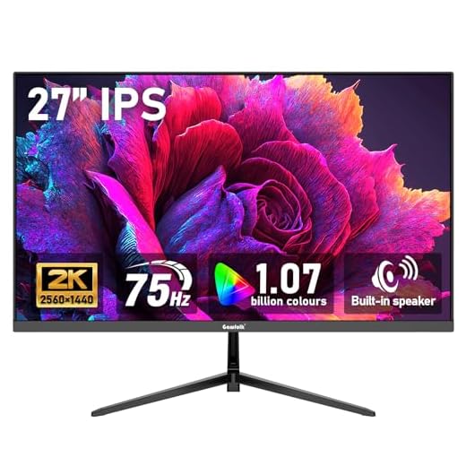 Gawfolk 27 inch IPS 2K QHD Computer Monitor 75Hz Gaming PC Screen