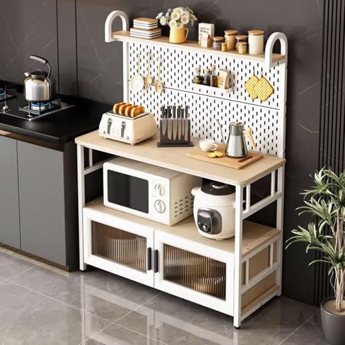 Independent Kitchen Etagere Microwave Storage Unit Perforated Panel Bar Furniture for Living Room Corner Dormitory ApartmentSpaceSaving Organizer