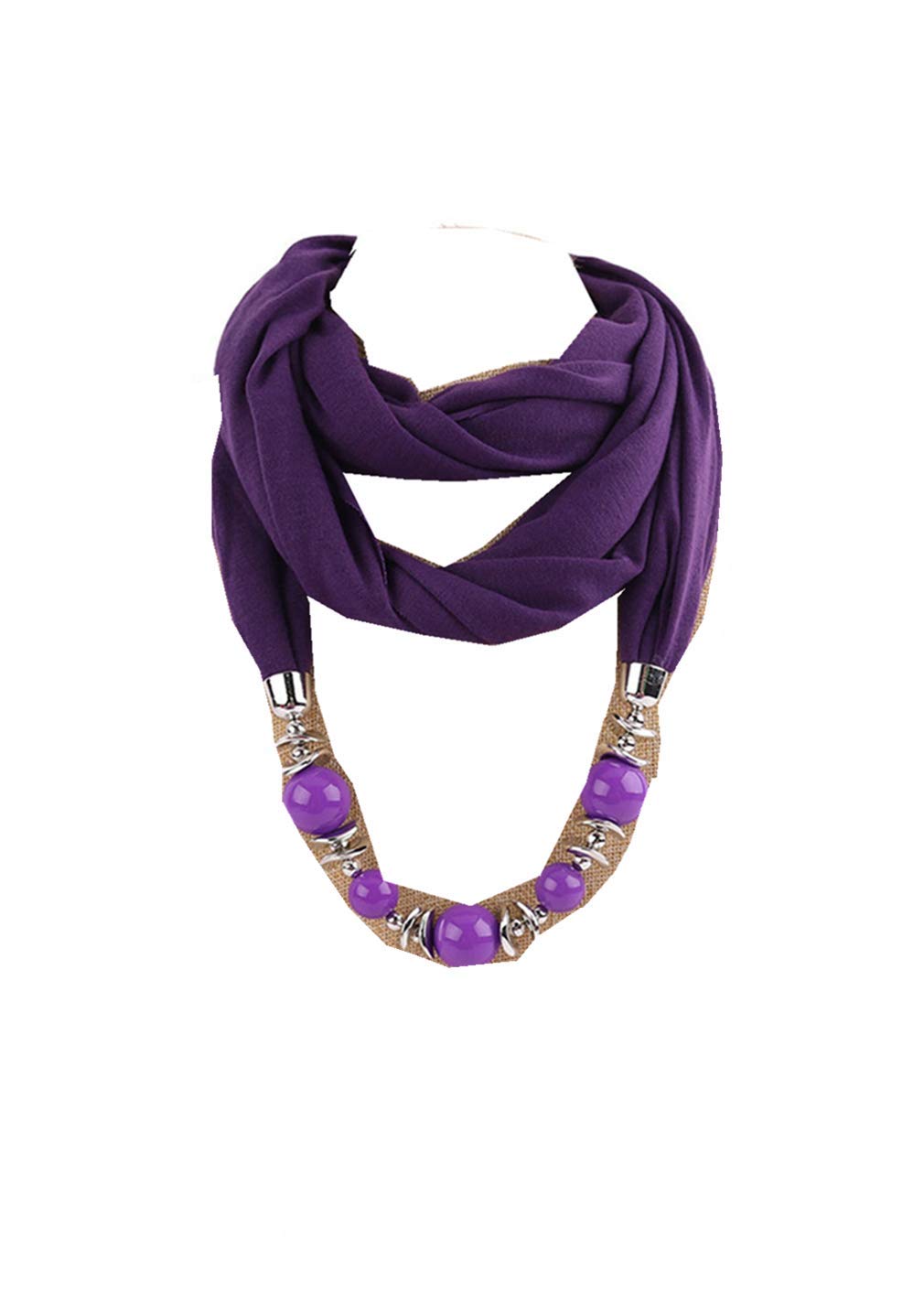 Scarf Bead Pendant Scarf Charm Ethnic Style Infinity Scarves Women's Scarf Necklace