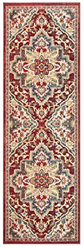 Tapete corredor SAFAVIEH 76x305 cm rojo y beige miniatura 3