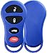 KeylessOption Just the Case Keyless Entry Remote Control Car Key Fob Shell Replacement for GQ43VT17T, 04602260 -Blue