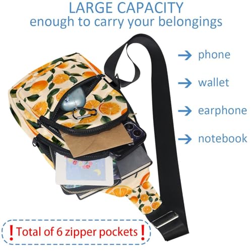 Mochila cruzada Oranges multicolor unisex con correa ajustable 5