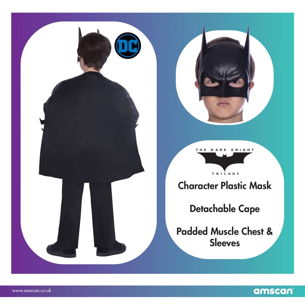Amscan Oficjalnie licencjonowany kostium Warner Bros The Dark Knight Batman Boys