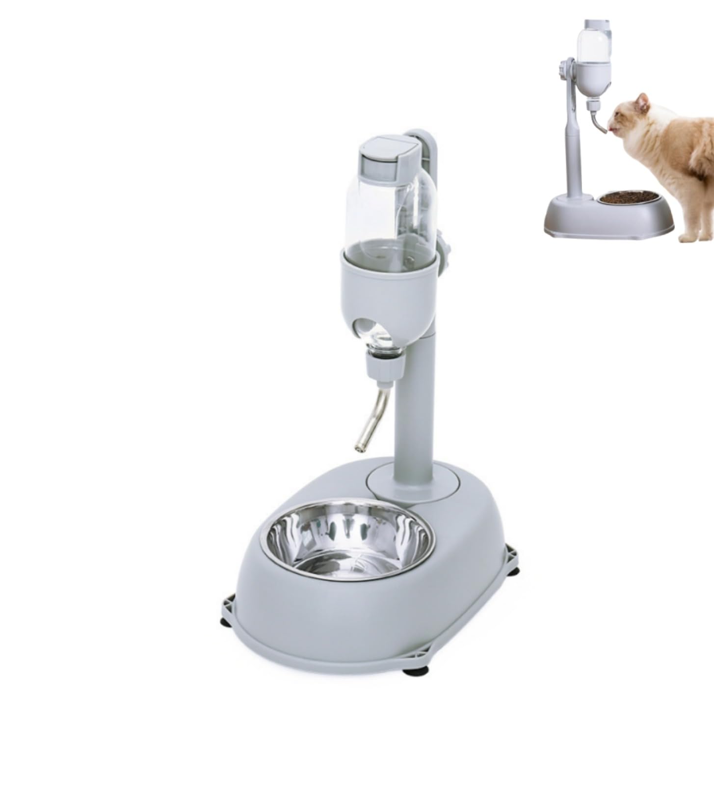 WeiJangg Cuenco Dispensador de Agua de Pie para Mascotas,Bebedero Perro automatico，Bebedero antigoteo Perro，Altura Ajustable, Bebedero para Mascotas 2 en 1, sin Boca mojada