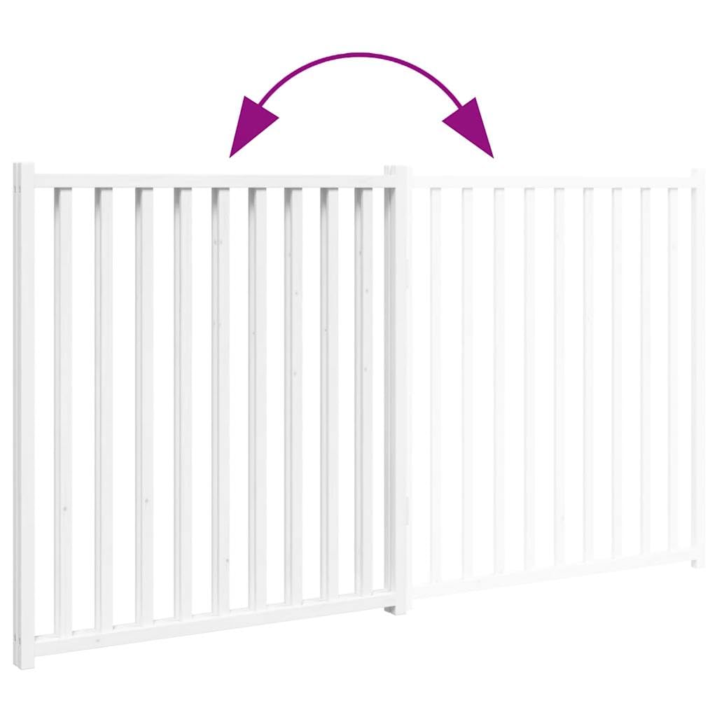 Portail pliable en 2 parties pour chien - En bois massif - Blanc - 160 cm - Grille pare-chien à monter sans perçage - Portail pour chien avec peinture à l'eau