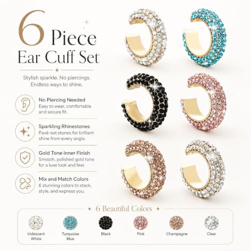 Image of Ear Cuff Set Non Piercing Stackable Clip On Earrings