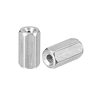 Vista 10 de uxcell Tuercas de acoplamiento M3 x 0.5 de paso de 0.787 in de longitud, 5 tuercas de acoplamiento de varilla hexagonal métrica de acero inoxidable