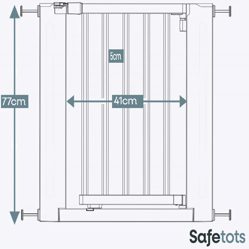 Safetots Barrière Élégance en Bois, Naturel, 63cm - 71cm, Barrière de Sécurité à Fixation par Pression, Barrière pour Bébé pour Escaliers, Couloirs et Portes, Design Élégant et Installation Facile