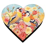 Demiawaking Klassische Mandala Diamond Painting Schmuckkästchen Aufbewahrungsbox DIY Diamant Malerei Schmuckaufbewahrung Holz Organizer Box Geschenke (Herz 02)