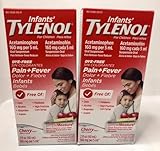 Tylenol Infants Oral Suspension, Dye-Free, Cherry, 2 Fl. Oz (Pack of 2)