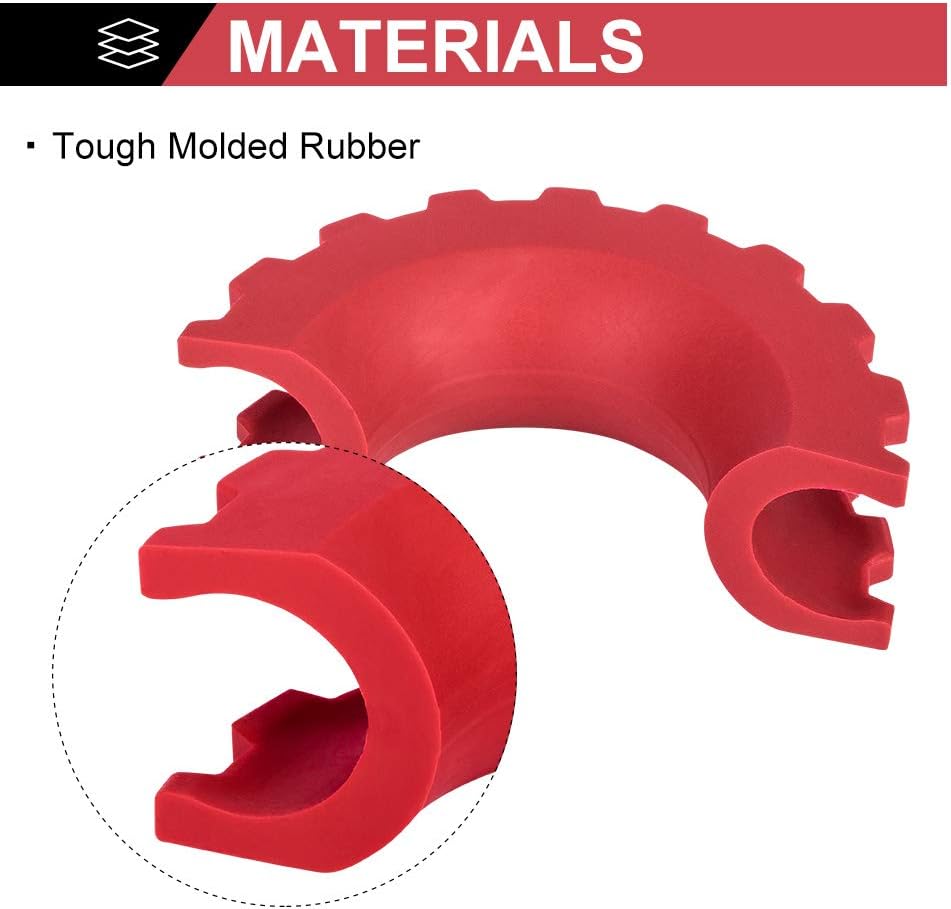 BUNKER INDUST D Ring/Shackle Isolator Kit,1 Pair Red D-Ring Isolator and 4 Pcs Washers Dring Cover Fit for 3/4" Shackle Hooks 4x4 Off Road Jeep Accessories Protect Bumper and Reduce Rattling
