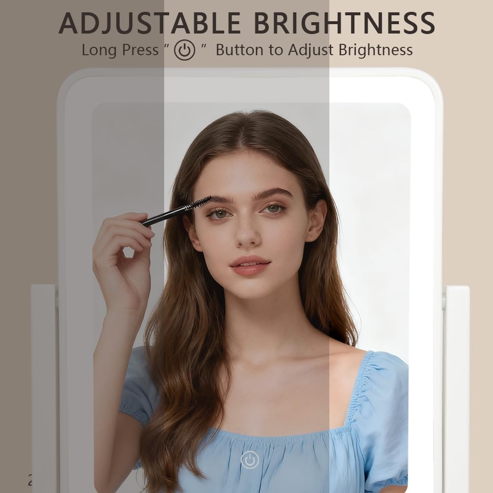 YEKKOPT Vanity Mirror with Lights, 14"x12" LED Makeup Mirror, 3 Color Modes