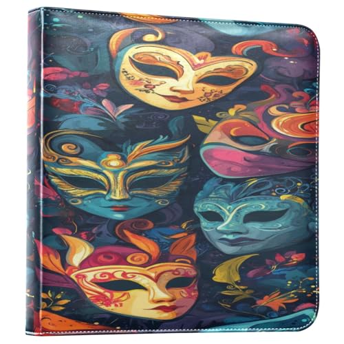 Álbum de Fotos Scrapbook Autoadhesivo DIY Carnaval máscaras Mardi Gras 3 Anillos 40 Páginas 8x10 para Recuerdos miniatura 1