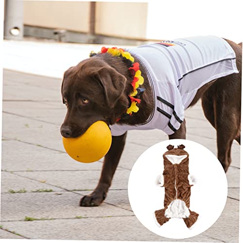 Disfraz de reno navideño para perro, felpa coral, talla L miniatura 2