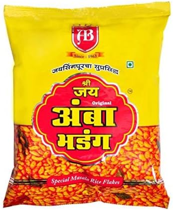 AMBA BHADANG Jay | With Peanuts | Famous Kolhapuri Veg Snacks | Tasty Namkeen (Garlic, 400Gm Pack Of 2)