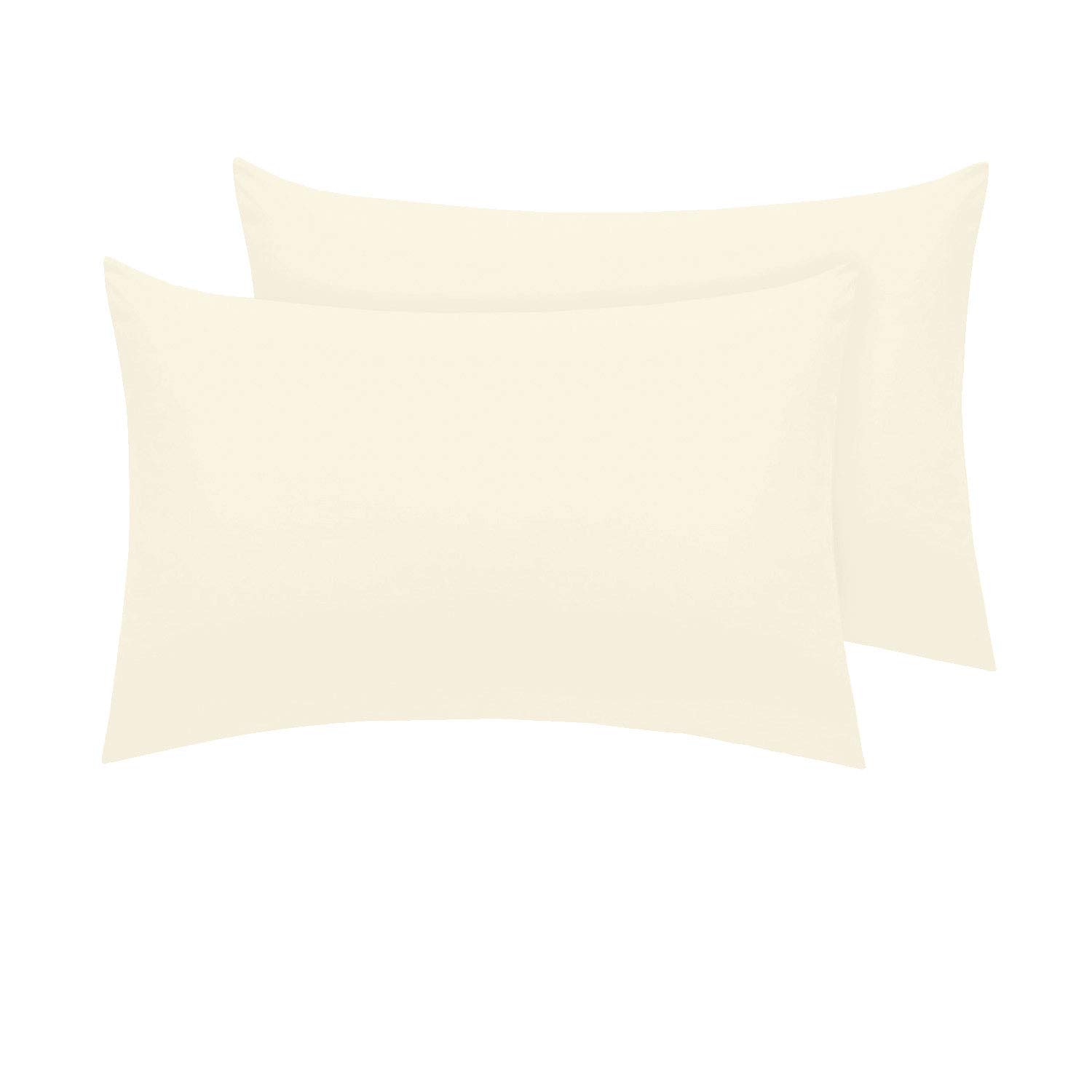 PizunaDeluxe 100% Cotton New Ivory Housewife Pillowcases 2 Pack 48x74, 600 Thread Count Long Staple Cotton Pillow Case Luxurious Sateen Standard Housewife Pillow Cases (Ivory Pillow Cases 2 Pack)
