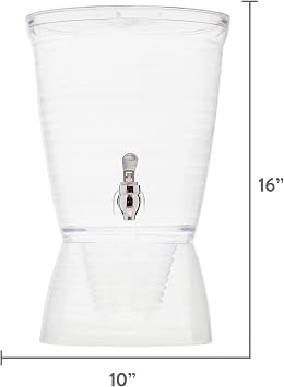 CreativeWare Bark Beverage Dispenser, 2.5 Gallon, Clear, (Pack of 1)
