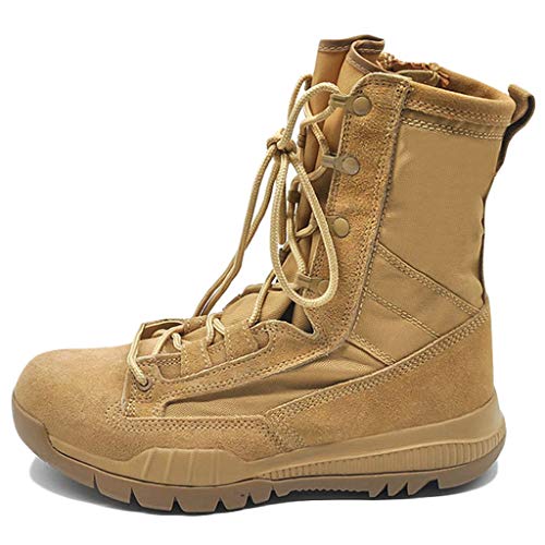 Wygwlg Mens Combat Military Army Stiefel Patrouille Wanderarbeit Special Forces Boot Sommer Non Safety Work Stiefeletten Schuhe,Sand color-44 Cover
