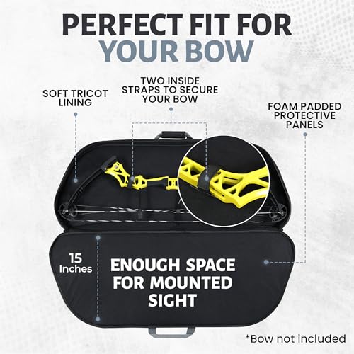 Image of LEGEND Apollo Soft Bow Case - Compound Bow Case with Multiple Storage & Foam Padding, Lightweight Bow and Arrow Case for Archery Accessories, Bow Bag with Arrow Tube Pocket - 40 inch & 44 inch