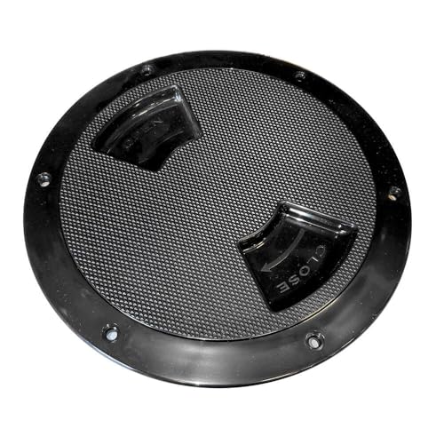 Sea-Dog Textured Quarter Turn Deck Plate - Black - 8