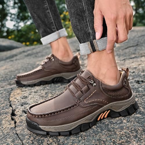 Enjerr Orthopedic Balance Shoes Men, Arch Support Hands-Free Genuine Leather Slip-On Loafers, Comfortable Walking Work Shoes2