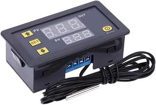 Digitaler Temperaturregler für Heizungs- und Kühlsteuerung, intelligentes Thermostat mit -55 °C bis 120 °C Bereich, 0,1 °C Genauigkeit, 12 V/24 V/110–220 V Eingang, (DC 12 V)