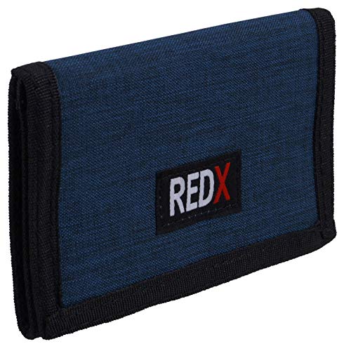 RED X Herren Jungen Dreifach Faltbar Sports Karte Münztasche Leinen - Petrolium, Please See Dimensions