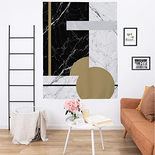 FANSU Verdunkelungs Gardine Vorhang Blickdicht Verdunkelungsvorhang mit Klettverschluss & Einfach Aufzubauen - Ohne Bohren - für Wohnzimmer Kinderzimmer Schlafzimmer (Geometrie,100x100cm) Cover