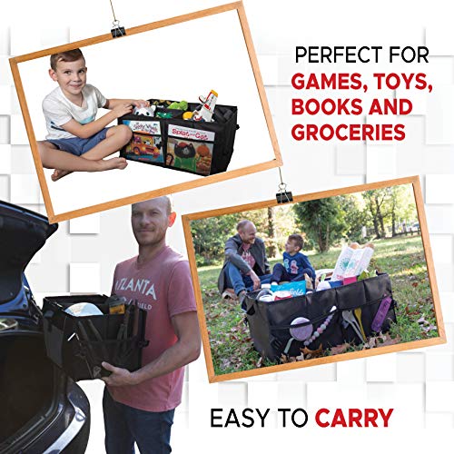 EcoNour Car Trunk Storage Organizer| Collapsible Grocery Storage Container Bin with Pockets| Easily Expandable Folding Compartments Suit for Any vehicles| Portable Cargo Carrier for Car Truck SUV Van