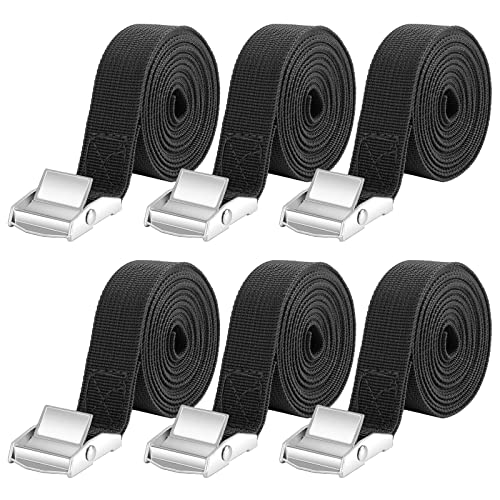 jind 6Pcs Tie Down Straps, 3m*25mm Heavy Duty Tension Belts, Adjustable Lashing Straps Ratchet 250kg(550lbs), Luggage with Buckle for Motorcycles Trucks Cargo Vans Trailer(Black)