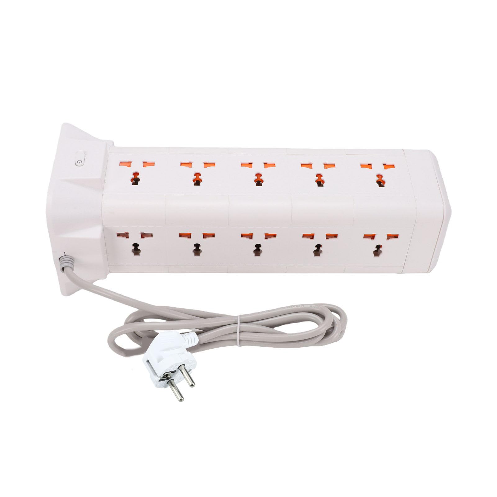 Ciabatta a Torre con Luce, 15 Prese e 3 Porte USB (Spina europea | Presa a Torre Multipresa, 15 CA 3 USB, Luce di Protezione da Sovraccarico, ABS Ignifugo, Dormitorio per Scrivania da Ufficio