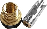 Vista 6 de Joywayus 5 bebederos automáticos de acero inoxidable de 1/2 para pezón de cerdo + 5 piezas de 1/2 hembra a 3/4 macho de latón conector de tanque
