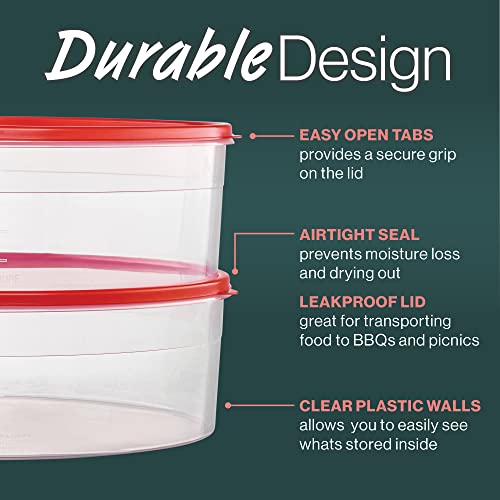 Pie Carrier Cake Storage Clear Container With Red Lid | 10.5" Large Round Plastic Cupcake Cheesecake Muffin Flan Cookie Tortilla Holder Storage Containers Airtight | Pie Keeper Transport Container #TOP3