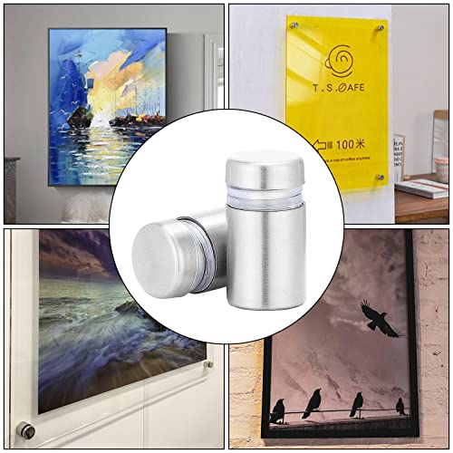 HSEAMALL 20 Stück 12 x 20mm Abstandshalter Edelstahl Schilderhalter Werbung Schrauben Abstandhalter Wand für Glas, Spiegel, Acryl, Poster, Ausstellungshalle