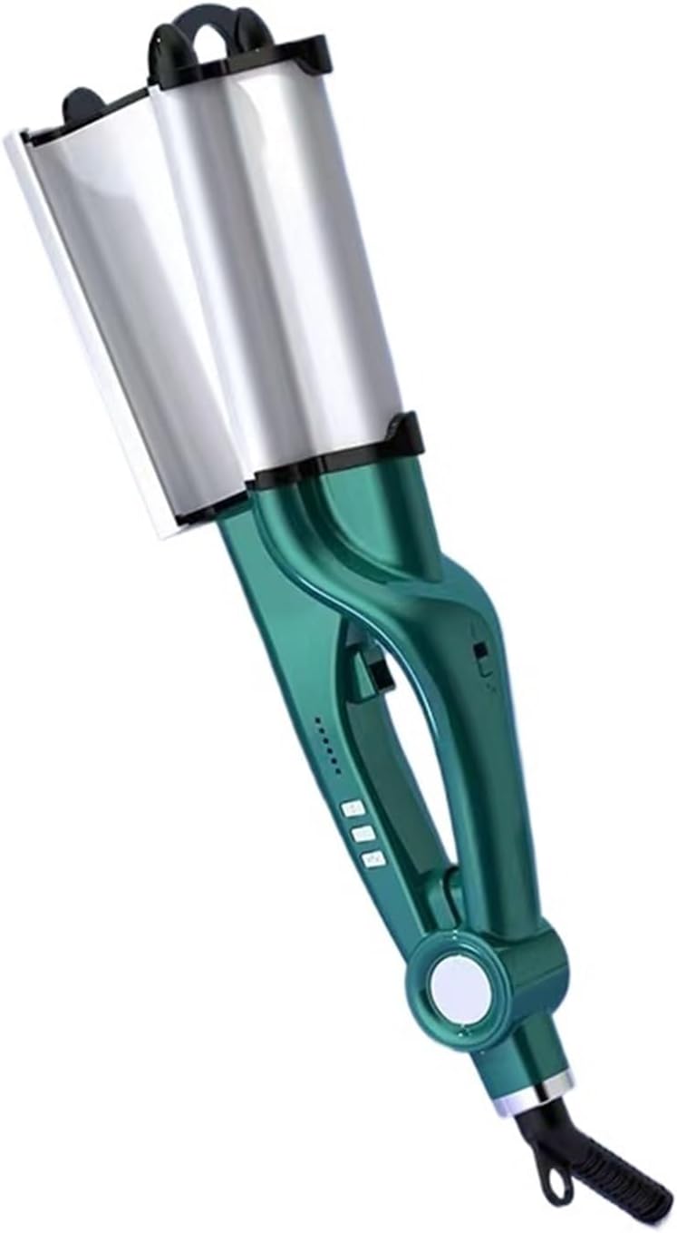 Water Wave Hair Curling Iron 28mm Deep Wave Hair Curler Electric Hair Curler Styling Tool Heater Crimper Curler Corn(Green,AU)