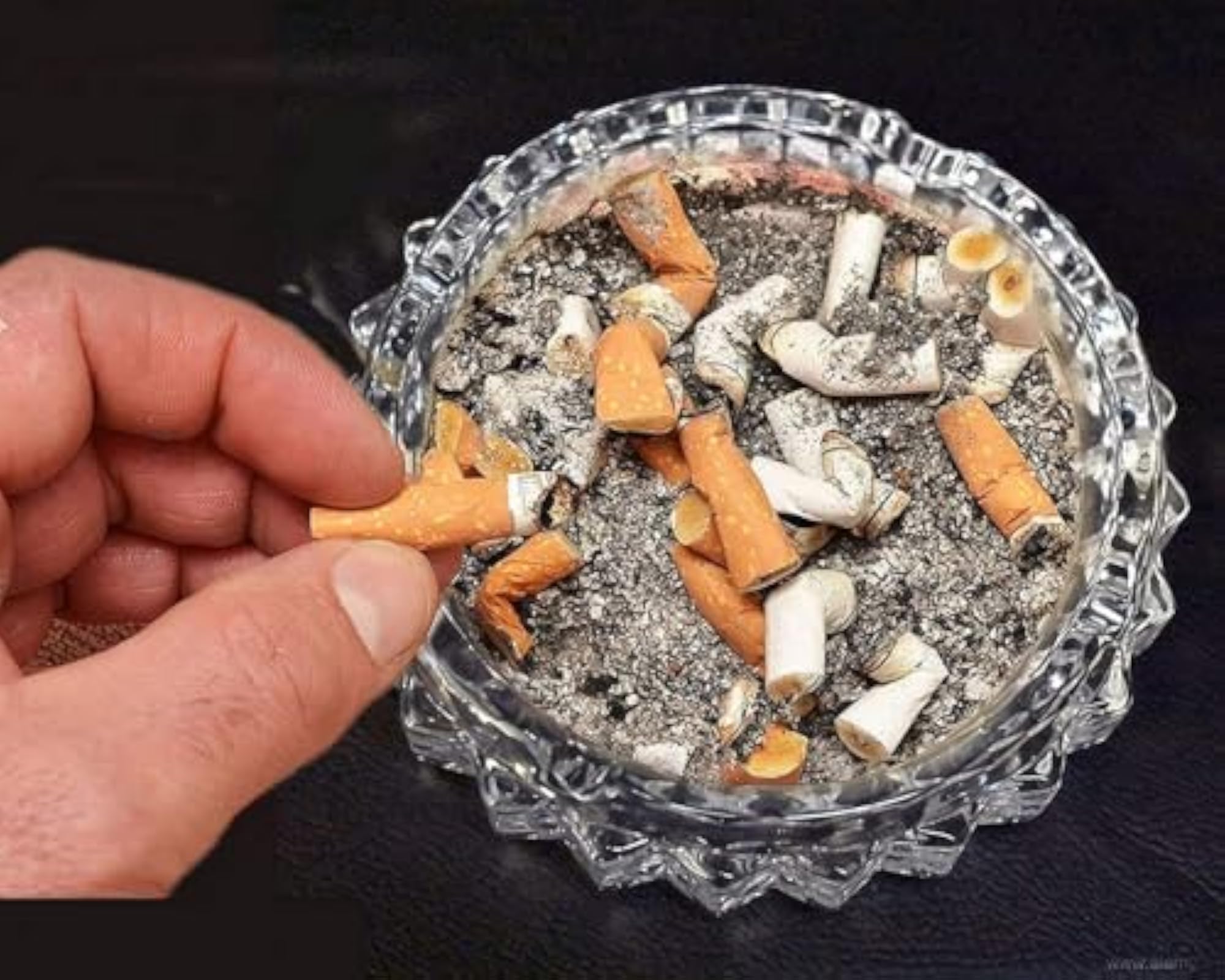 Crystal Clear Glass Ashtray, Tabletop Gift