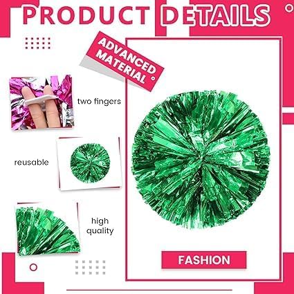 Cheerleader Pom Poms, 8 Pack Cheer Pom Pom Sports Dance Cheer Plastic Pom Poms Cheerleading for Sports Team Spirit Cheering