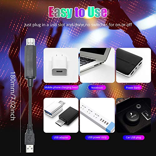 Honleex Usb Night Light Roof Star Projector Adjustable Multi-Effect Romantic Environmental Night Light,Ceiling Decorative Light,Home Light,Party Light,Plug & Play,Pack Of 1.(Red). #TOP4