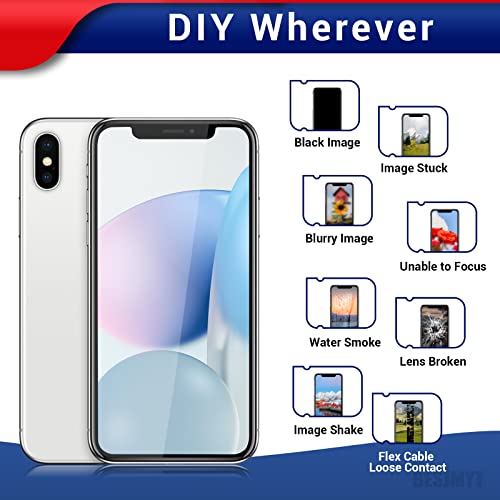 For Iphone X Main Rear Back Camera Replacement For Iphone 10 12Mp Lens New Parts With Wide Telephoto Lens Ois Hdr Photos 4K Video Flex Cable Fix Repair Assemble Tool Kit For Iphonex A1865 A1901 A1902 #TOP3